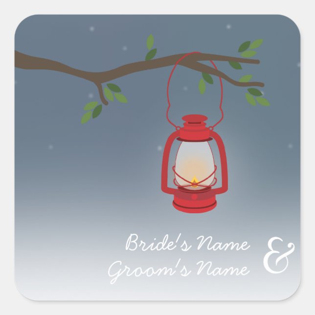 Red Lantern Evening Outdoor Wedding Sticker (Front)
