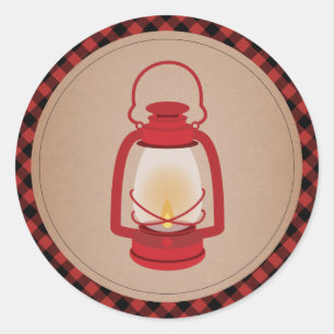 Red Lantern Plaid Sticker