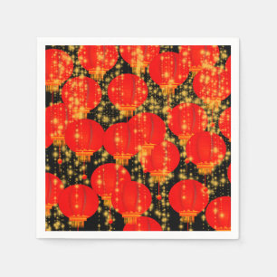 Red Lantern Sky Napkin