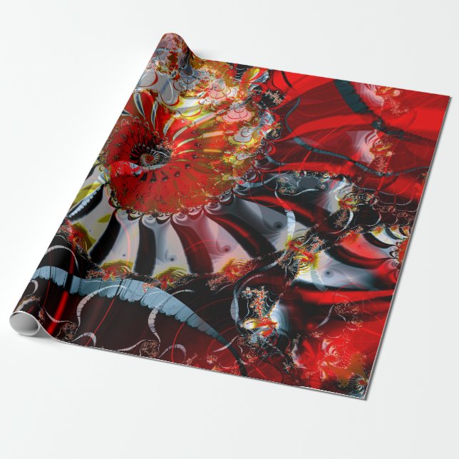 Red Lantern Wrapping Paper (Unrolled)
