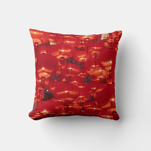 Red Lanterns Chinese New Year Cushion (Front)