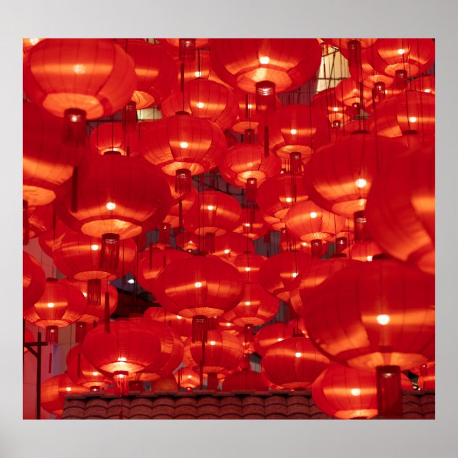 Red Lanterns Chinese New Year Poster (Front)