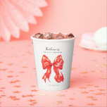 Red Large Bow Bridal Shower Paper Cup<br><div class="desc">Red Large Bow Bridal Shower Paper Cup</div>