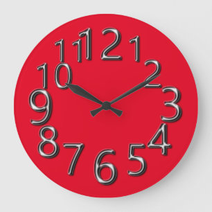 Red Large Clock