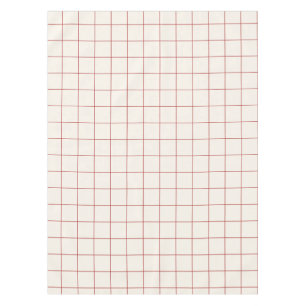 Red Large Grid Check Tablecloth