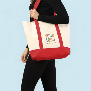 Red Large Impulse Tote Bag Custom Logo Canvas