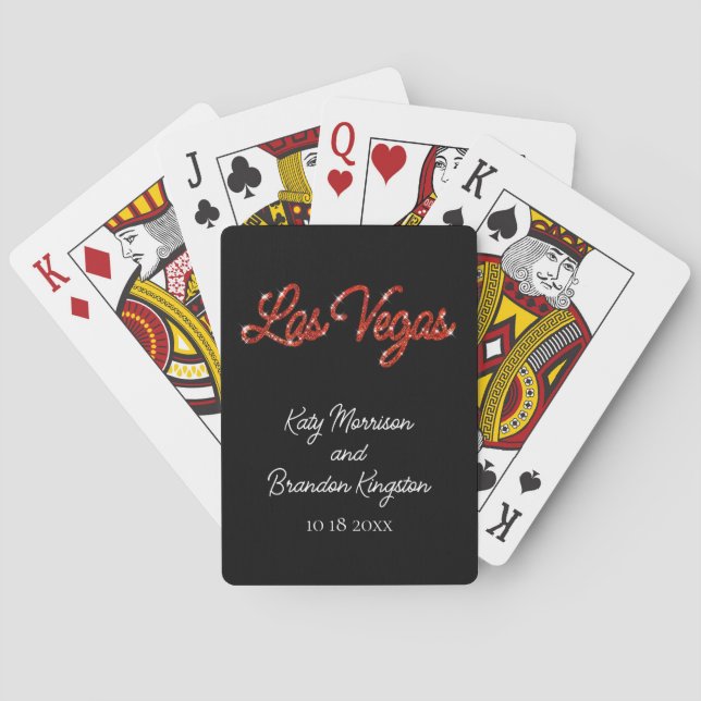 Red Las Vegas Sparkles Playing Cards (Back)
