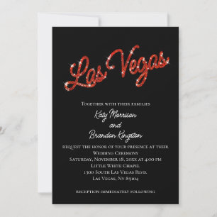 Red Las Vegas Sparkles Wedding Invitation