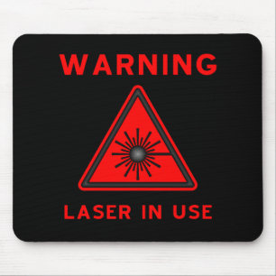 Red Laser Warning Symbol Mousepad
