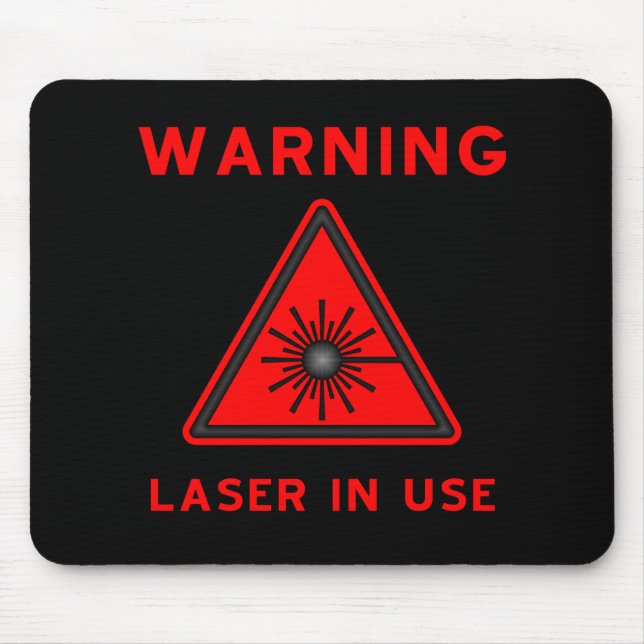 Red Laser Warning Symbol Mousepad (Front)