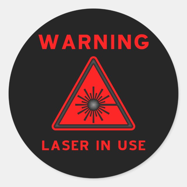 Red Laser Warning Symbol Sticker (Front)