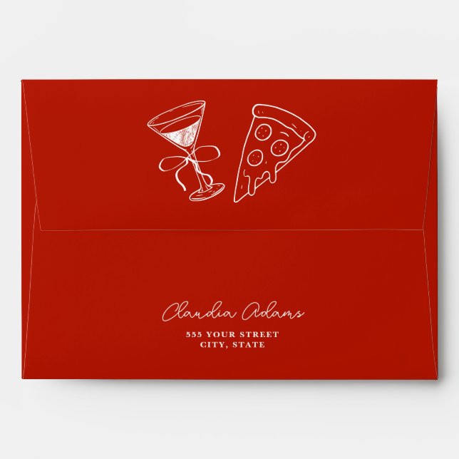 Red Last Slice of the Single Life Bachelorette  Envelope (Back (Top Flap))