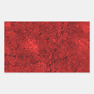 Red Lava Rock Texture Rectangular Sticker