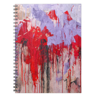 Red Lavender Drip Expression Abstract Notebook