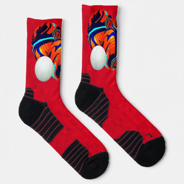Red Lawn Bowls, Crew Socks (Right)