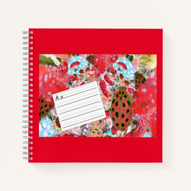 Red Laybug ABC Lettering Worksheet  Notebook (Front)