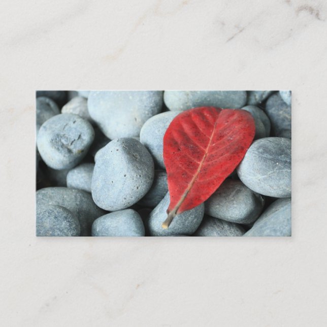Red leaf and stones business card (Front)