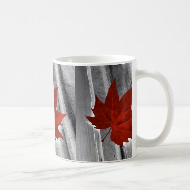 red leaf coffee mug (Right)