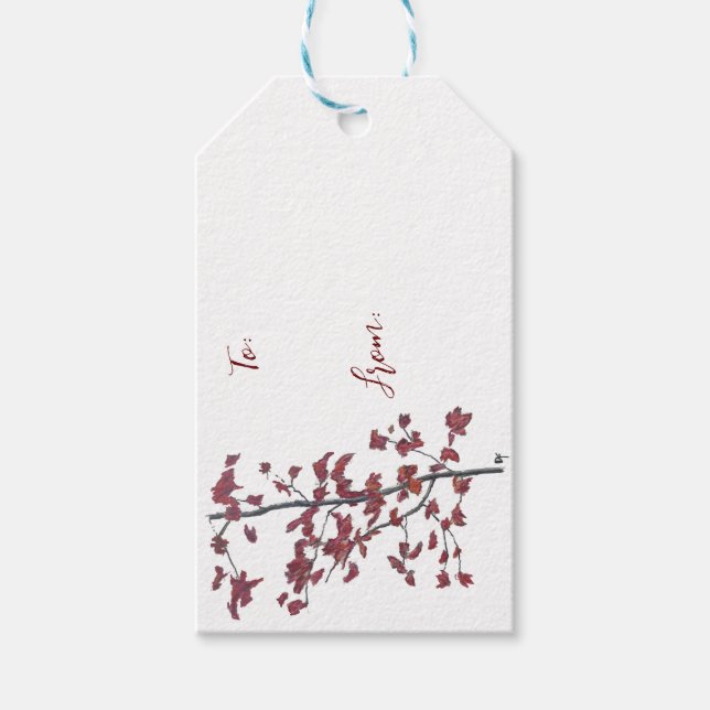Red Leaf Gift Tag (Front)