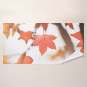 Red Leaf Nature Photo Bath Towel