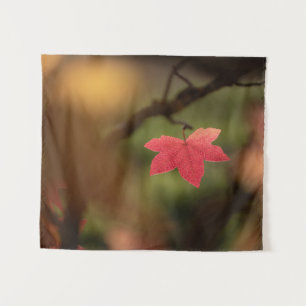 Red Leaf Nature Photo Tapestry