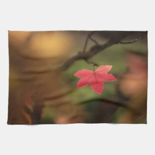 Red Leaf Nature Photo Tea Towel