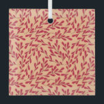 Red Leafy Branches Seamless Pattern Glass Tree Decoration<br><div class="desc">Seamless pattern with red leafy branches on a soft peach background. The design is intricate and organic,  creating a warm,  natural feel.</div>