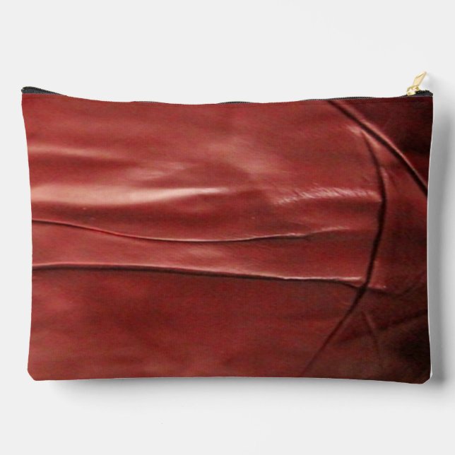 Red Leather  Accessory Pouch (Back)