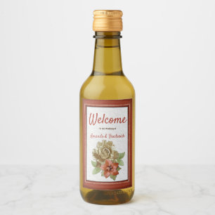 Red Leather frame Wine Label