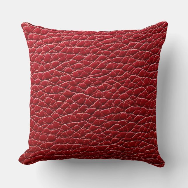 Red leather pattern cushion (Front)