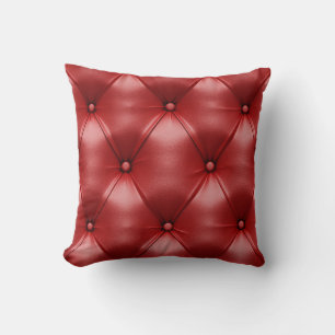 Red Leather: Seamless Texture Elegance Cushion