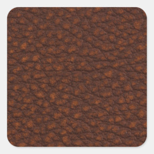 Red leather square sticker