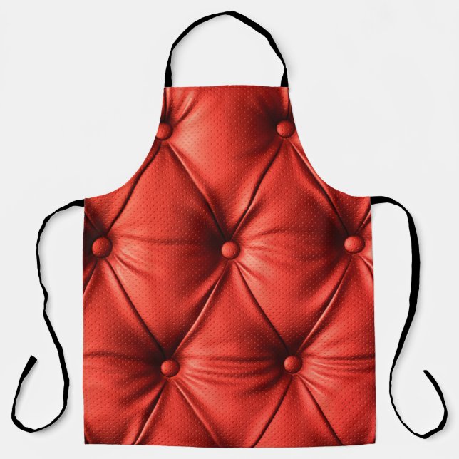 Red leather, texture apron (Front)