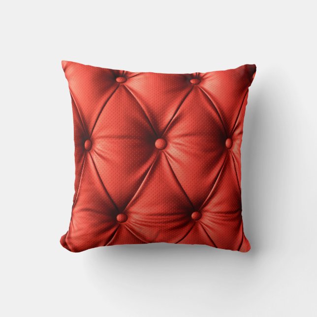 Red leather, texture cushion (Front)