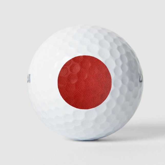 Red Leather Texture Golf Balls (Front)