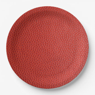 Red Leather Texture Paper Plate
