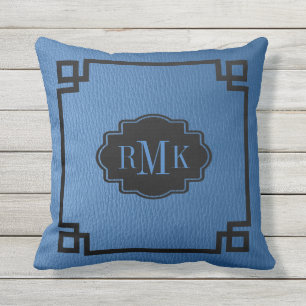 Red Leather Texture Print Black Frame Outdoor Cushion