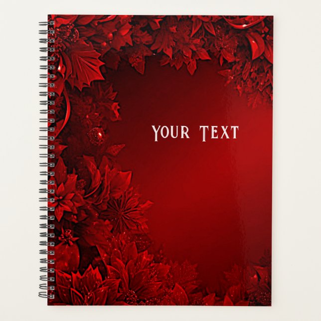 Red Leaves Floral Holiday Planner (Front)