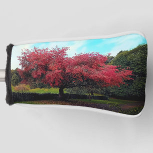 Red leaves golf head cover