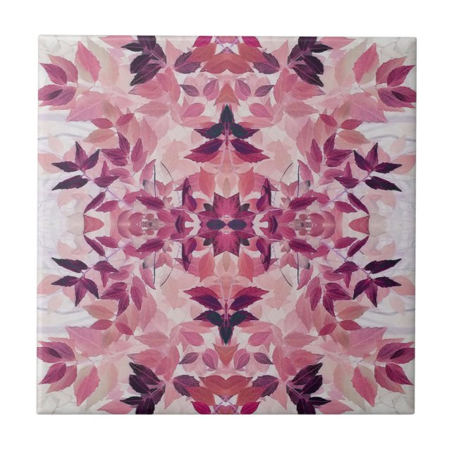 Red Leaves Kaleidoscope 13 Tile (Front)