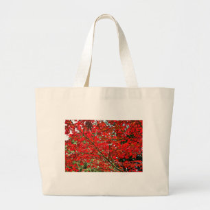 Red leaves large tote bag