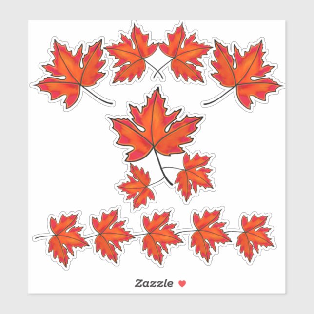 Red leaves, Maple leaves, Autumn colours (Sheet)