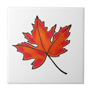 Red leaves, Maple leaves, Autumn colours Tile