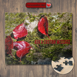 Red Leaves on a Rock Jigsaw Puzzle