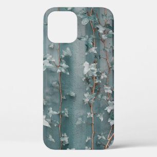 RED LEAVES ON WHITE WALL iPhone 12 CASE