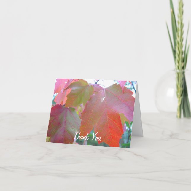 Red Leaves Pastor Appreciation Leader Thank You Card (Front)