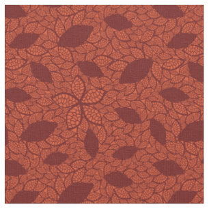 Red leaves pattern on orange fabric