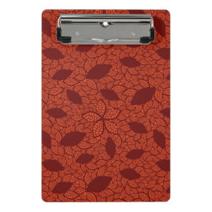 Red leaves pattern on orange mini clipboard