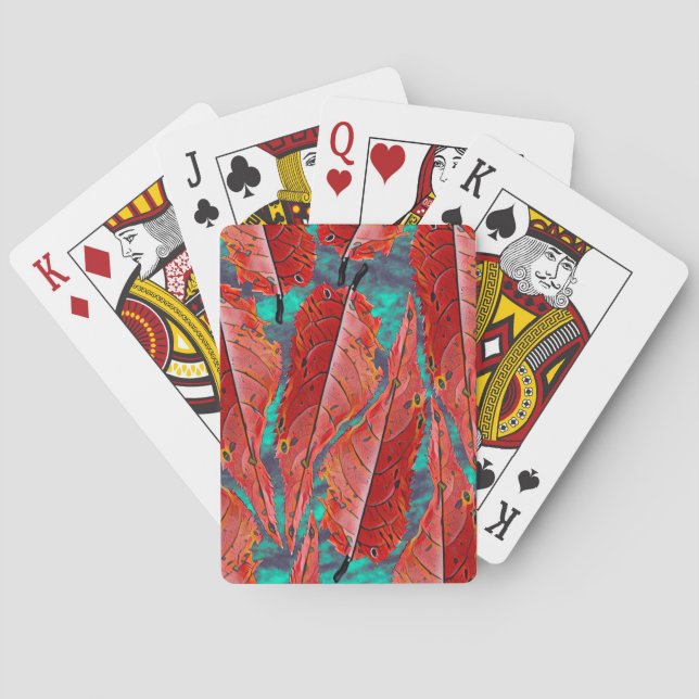 Red Leaves Playing Cards (Back)