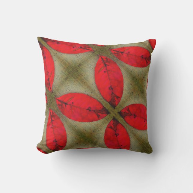 red leaves solid  coloured back cushion (Front)